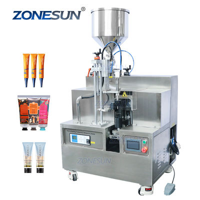 качество  ZONESUN Food Toothpaste Semi Automatic Plastic Cosmetics Cream Lip Gloss Ointment Honey Gels Tube Filling And Sealing Machine завод